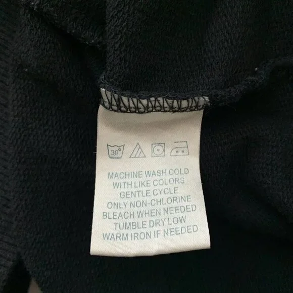 Vintage Sweatshirt Lee Sport XL Zip Front Striped Accents Black White Blue - Picture 4 of 4